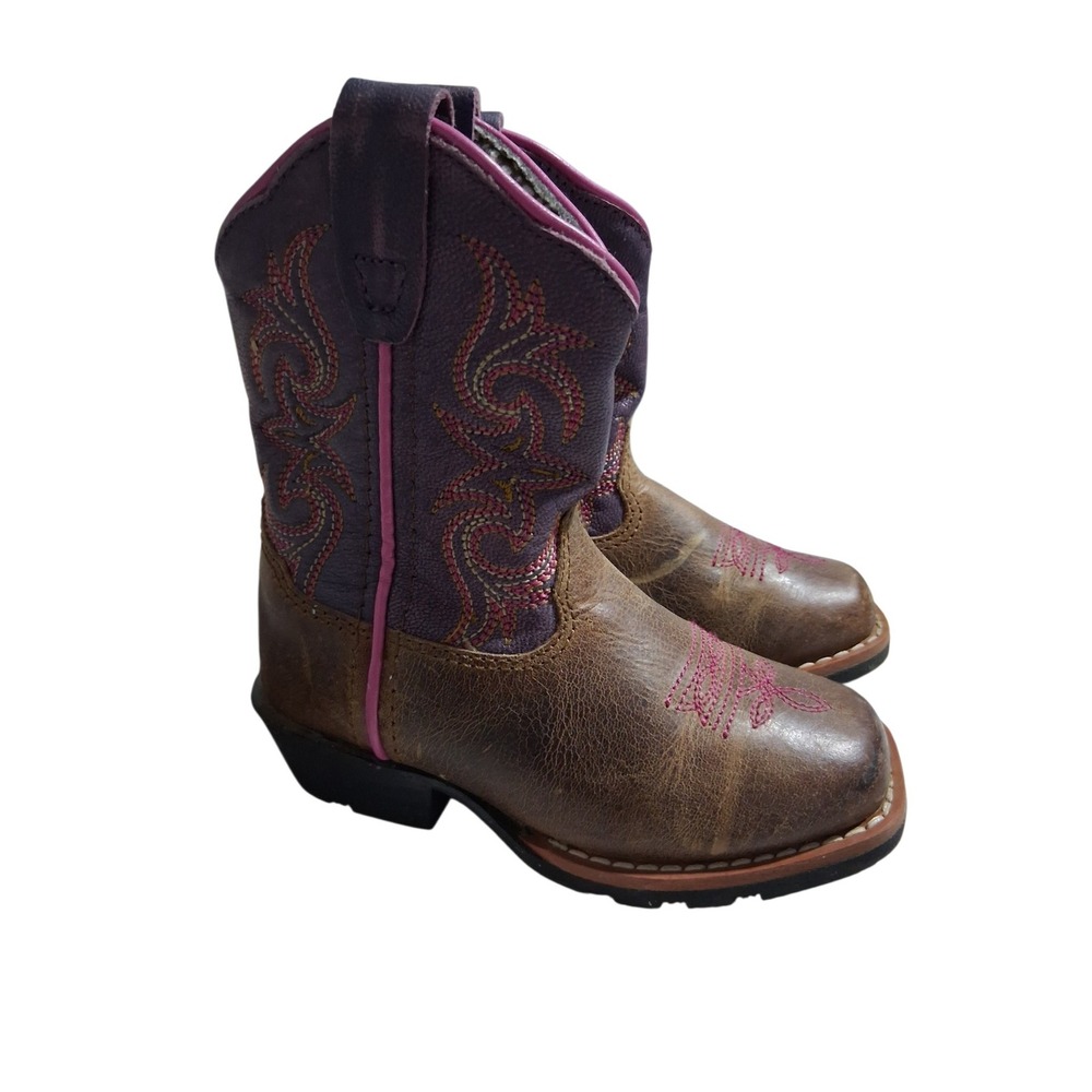 Dan Post Toddler Girls size 6 Tryke Leather Western Cowgirl Square Toe Boots